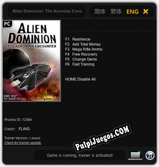 Alien Dominion: The Acronian Encounter: Trainer +6 [v1.8]