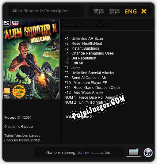 Alien Shooter 2: Conscription: Treinador (V1.0.9)