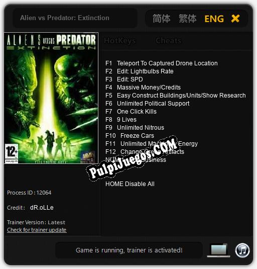 Alien vs Predator: Extinction: Cheats, Trainer +13 [dR.oLLe]