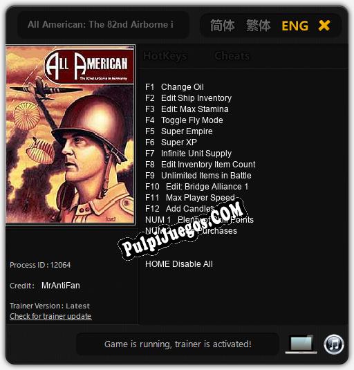 All American: The 82nd Airborne in Normandy: Cheats, Trainer +14 [MrAntiFan]