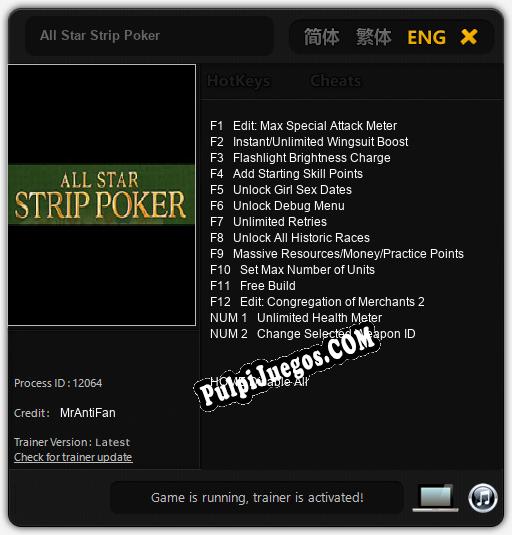 All Star Strip Poker: Trainer +14 [v1.9]