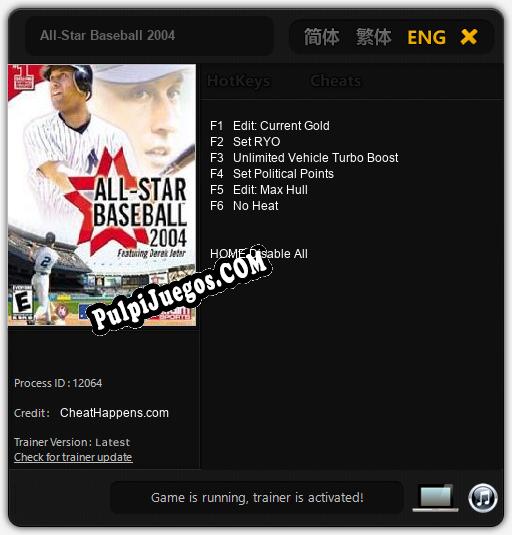 All-Star Baseball 2004: Cheats, Trainer +6 [CheatHappens.com]