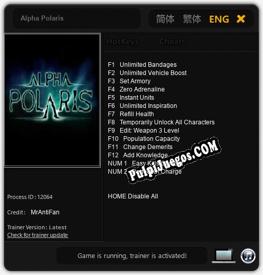 Alpha Polaris: Cheats, Trainer +14 [MrAntiFan]