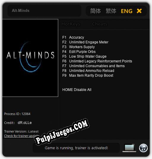 Alt-Minds: Cheats, Trainer +9 [dR.oLLe]