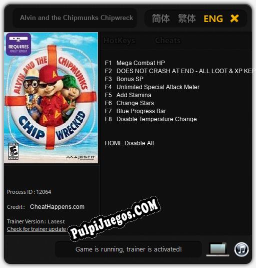 Alvin and the Chipmunks Chipwrecked: Cheats, Trainer +8 [CheatHappens.com]