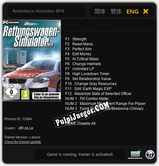 Ambulance Simulator 2014: Trainer +15 [v1.8]