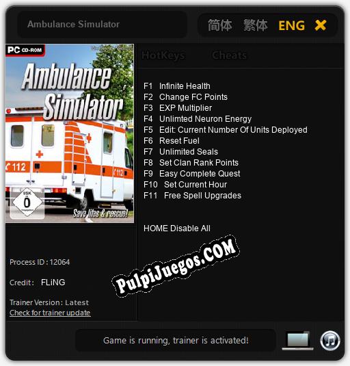 Ambulance Simulator: Trainer +11 [v1.3]