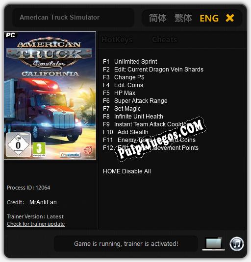 American Truck Simulator: Cheats, Trainer +12 [MrAntiFan]