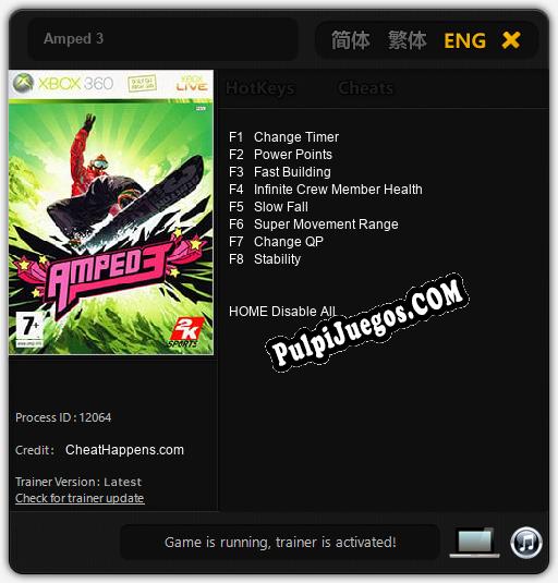 Entrenador liberado a Amped 3 [v1.0.7]