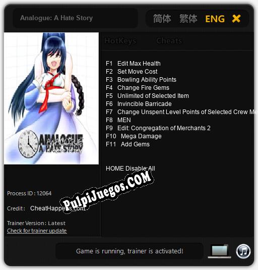 Analogue: A Hate Story: Cheats, Trainer +11 [CheatHappens.com]