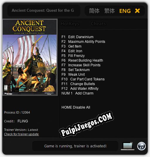 Ancient Conquest: Quest for the Golden Fleece: Treinador (V1.0.49)