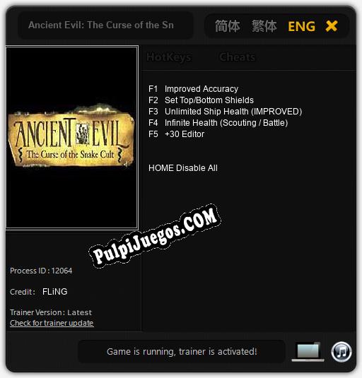 Ancient Evil: The Curse of the Snake Cult: Cheats, Trainer +5 [FLiNG]