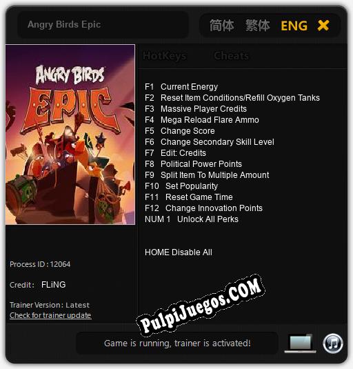 Entrenador liberado a Angry Birds Epic [v1.0.9]