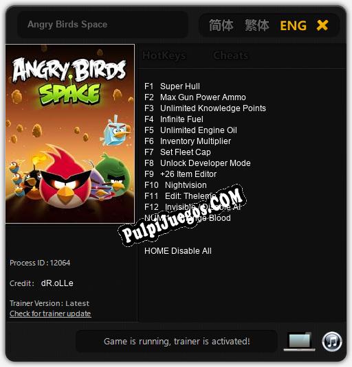 Entrenador liberado a Angry Birds Space [v1.0.6]