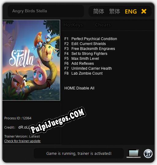 Angry Birds Stella: Trainer +8 [v1.8]