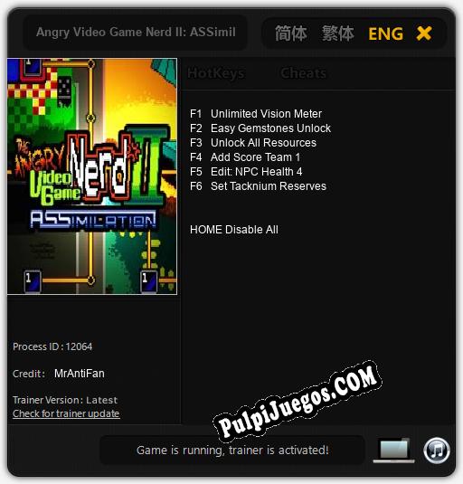 Angry Video Game Nerd II: ASSimilation: Cheats, Trainer +6 [MrAntiFan]