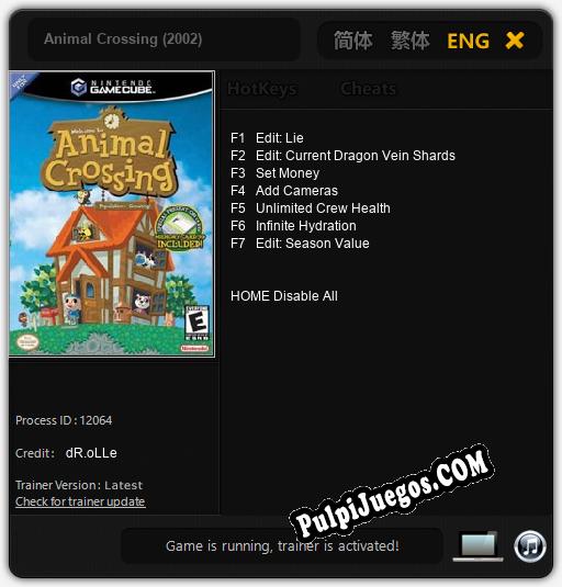 Animal Crossing (2002): Treinador (V1.0.86)