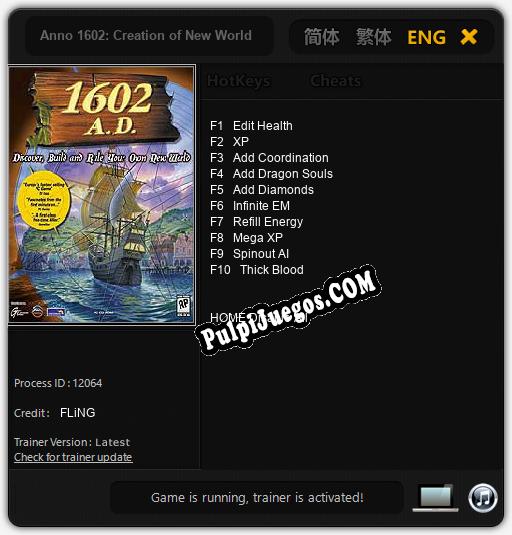 Anno 1602: Creation of New World: Treinador (V1.0.29)