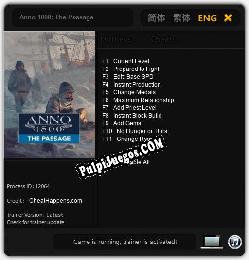 Anno 1800: The Passage: Trainer +11 [v1.4]