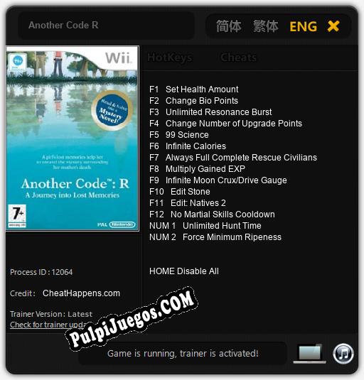 Another Code R: Cheats, Trainer +14 [CheatHappens.com]