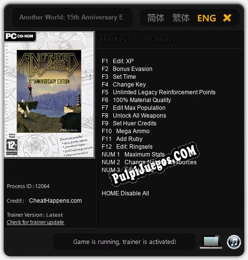 Entrenador liberado a Another World: 15th Anniversary Edition [v1.0.7]