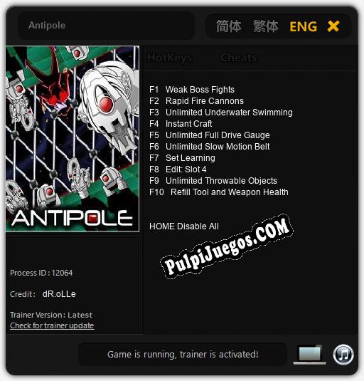 Antipole: Trainer +10 [v1.9]