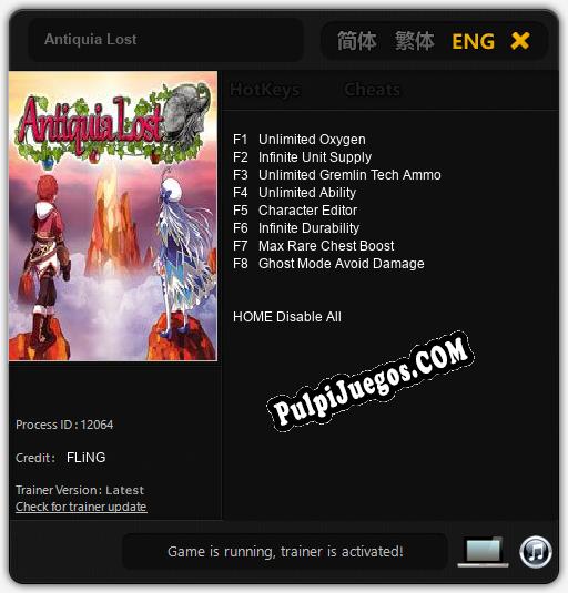 Antiquia Lost: Cheats, Trainer +8 [FLiNG]