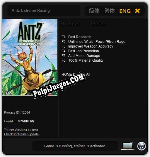 Antz Extreme Racing: Treinador (V1.0.68)