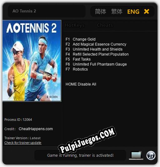 AO Tennis 2: Cheats, Trainer +7 [CheatHappens.com]