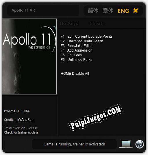 Entrenador liberado a Apollo 11 VR [v1.0.3]