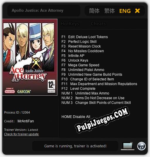 Entrenador liberado a Apollo Justice: Ace Attorney [v1.0.6]