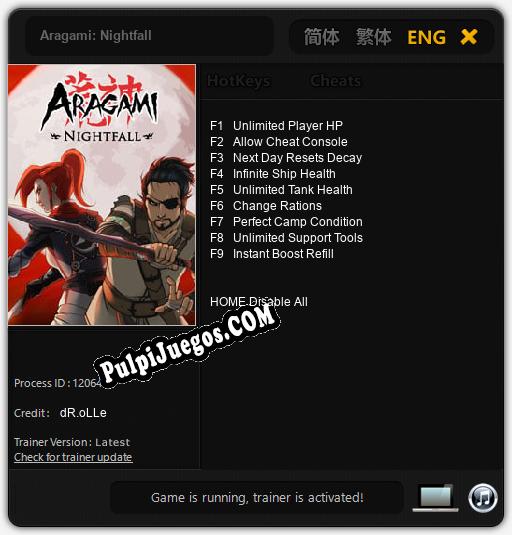 Aragami: Nightfall: Treinador (V1.0.37)