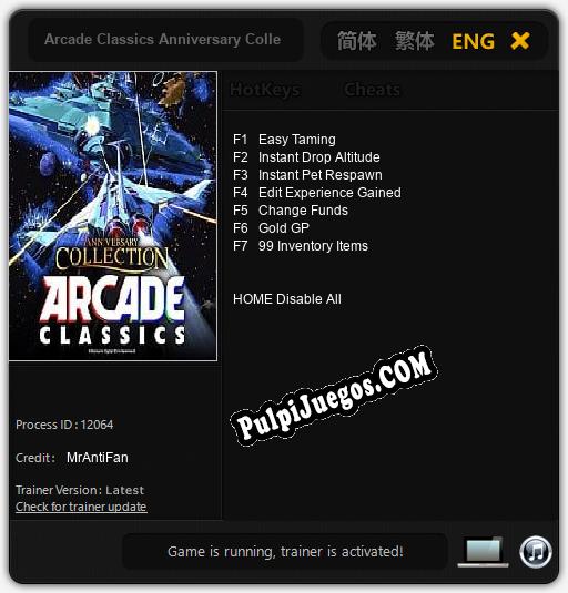 Arcade Classics Anniversary Collection: Treinador (V1.0.46)