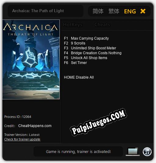 Archaica: The Path of Light: Treinador (V1.0.79)