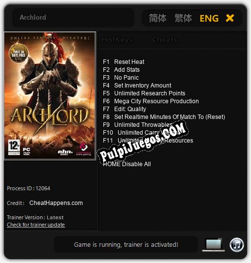 Archlord: Trainer +11 [v1.4]