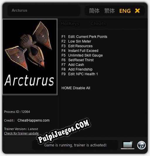 Arcturus: Treinador (V1.0.86)