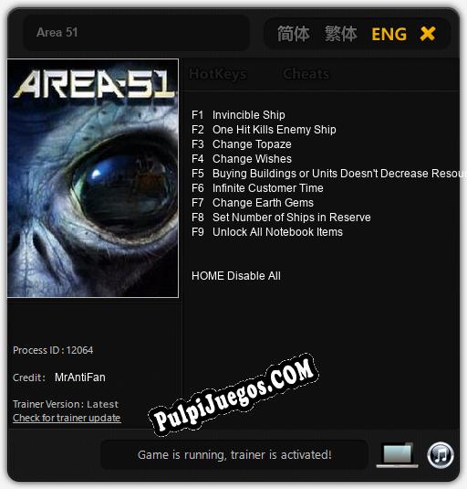 Entrenador liberado a Area 51 [v1.0.6]