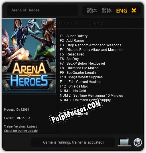 Arena of Heroes: Cheats, Trainer +15 [dR.oLLe]