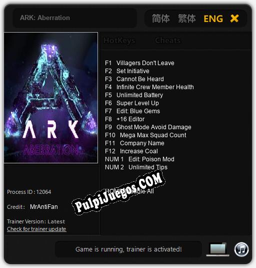 Entrenador liberado a ARK: Aberration [v1.0.8]