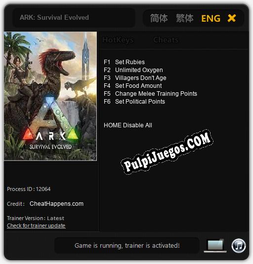 ARK: Survival Evolved: Trainer +6 [v1.9]