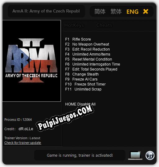 ArmA II: Army of the Czech Republic: Cheats, Trainer +11 [dR.oLLe]