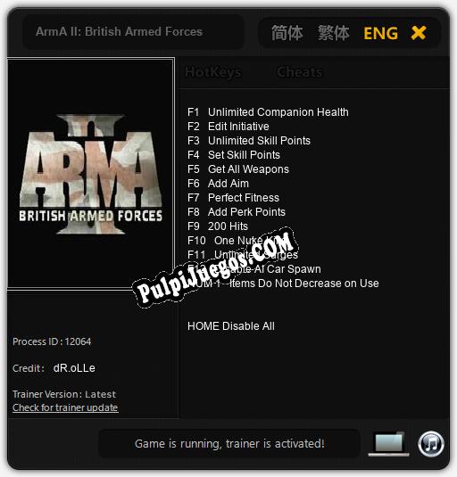 ArmA II: British Armed Forces: Trainer +13 [v1.4]