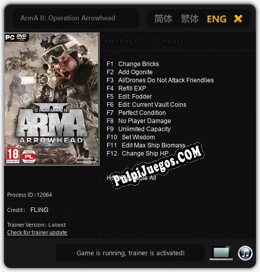 ArmA II: Operation Arrowhead: Trainer +12 [v1.2]