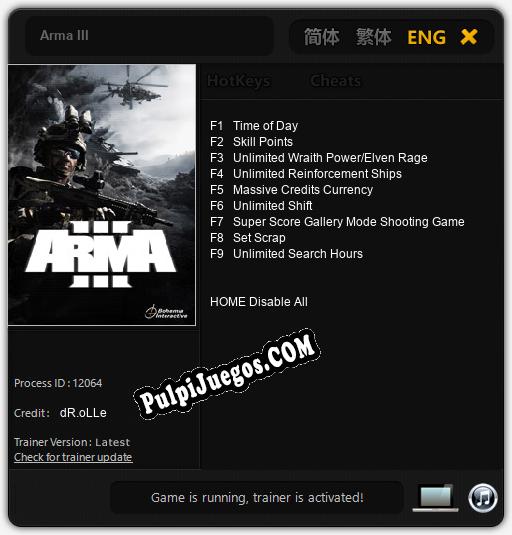 Arma III: Cheats, Trainer +9 [dR.oLLe]