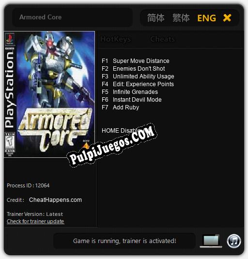 Armored Core: Cheats, Trainer +7 [CheatHappens.com]