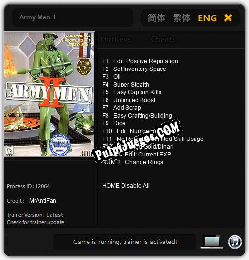 Entrenador liberado a Army Men II [v1.0.2]