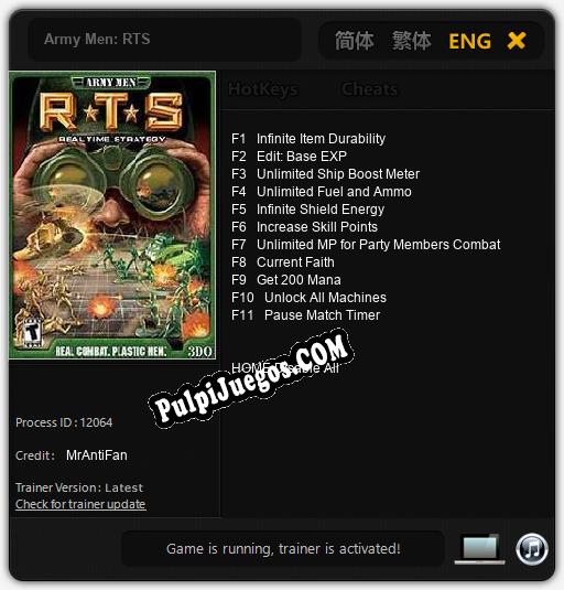 Army Men: RTS: Cheats, Trainer +11 [MrAntiFan]