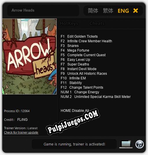 Entrenador liberado a Arrow Heads [v1.0.6]