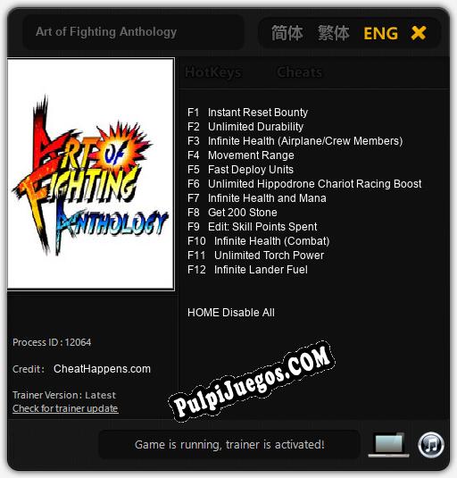 Art of Fighting Anthology: Cheats, Trainer +12 [CheatHappens.com]