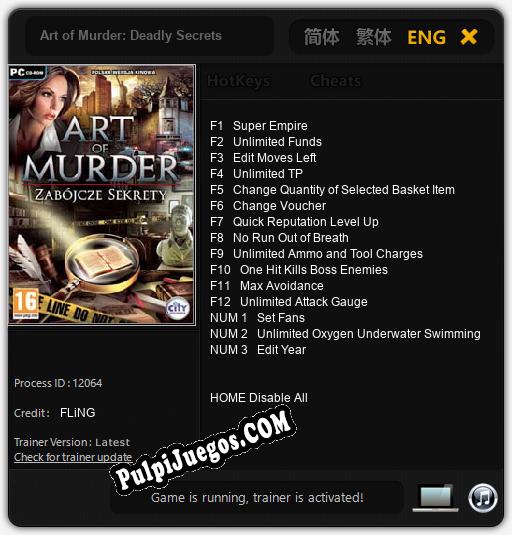 Art of Murder: Deadly Secrets: Treinador (V1.0.78)